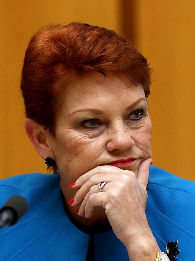 Senator Pauline Hanson, pictured yesterday during Senate Estimates committee. Picture Kym Smith