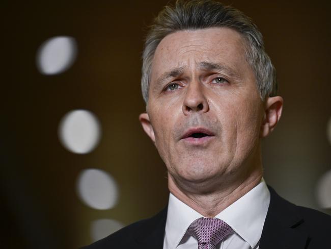 CANBERRA, AUSTRALIA  - NewsWire Photos - March 27, 2025: Minister for Education and Youth of Australia, Jason Clare holds a press conference at Parliament House in Canberra. Picture: NewsWire / Martin Ollman