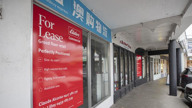 Vacant shops at Sandy Bay. Picture: Chris Kidd