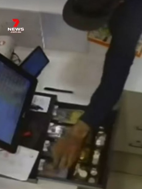 A knife-wielding thief is on the run after threatening a Smithfield bubble tea shop worker and fleeing with $1,000. Picture: 7NEWS