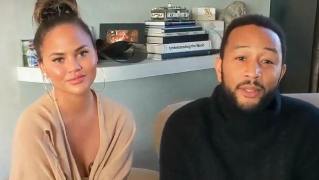 “We are shocked,” Teigen wrote today of her devastating loss. Picture: YouTube.