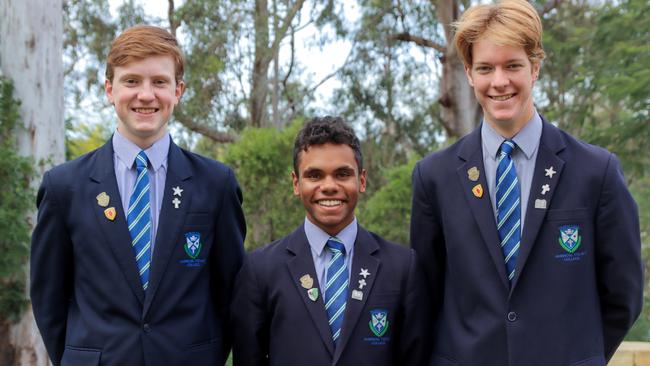 Ambrose Treacy College captain Jontay Gothachalkenin and vice captains Samuel Edwards and Zachary Williams. Photo – contributed.