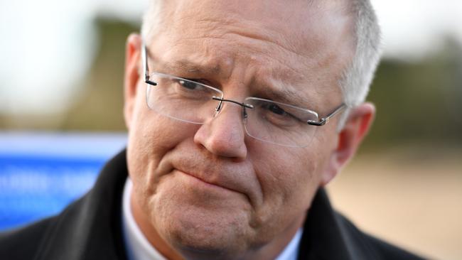 Prime Minister Scott Morrison called Shorten’s attack a “desperate, cheap shot.” Picture: Mick Tsikas-Pool/Getty