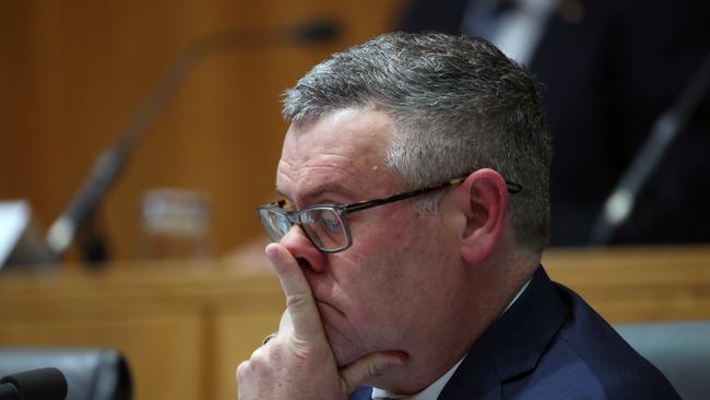 Queensland Labor Senator Murray Watt is questioning the role of Home Affairs Minister Peter Dutton at a senate inquiry today. Picture: Gary Ramage