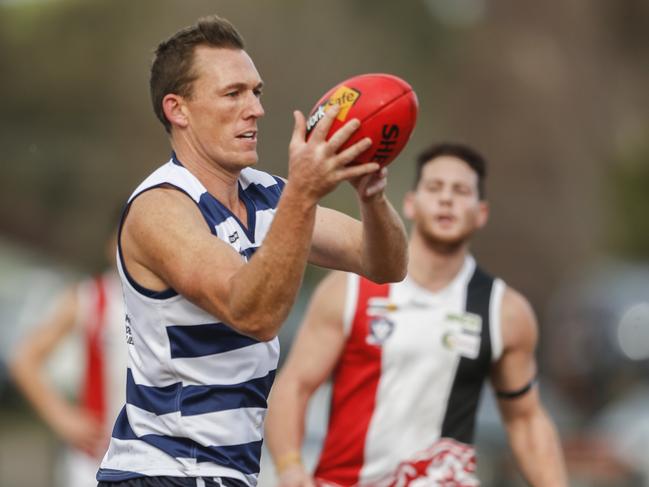 MPNFL Div 2: Pearcedale v Devon Meadows. Former North Melbourne and West Coast Eagles star Drew Petrie who is making a cameo appearance for Pearcedale. Picture: Valeriu Campan