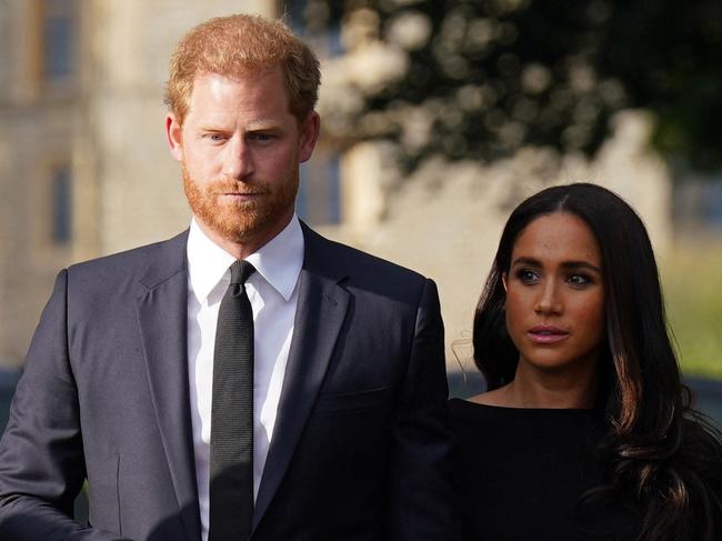 Harry and Meghan’s Europe trip was extended when the Queen died. Picture: Kirsty O’Connor/Pool/AFP