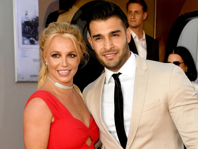 Spears and her finance Sam Asghari, pictured in Hollywood in 2019. Picture: Kevin Winter/Getty Images/AFP