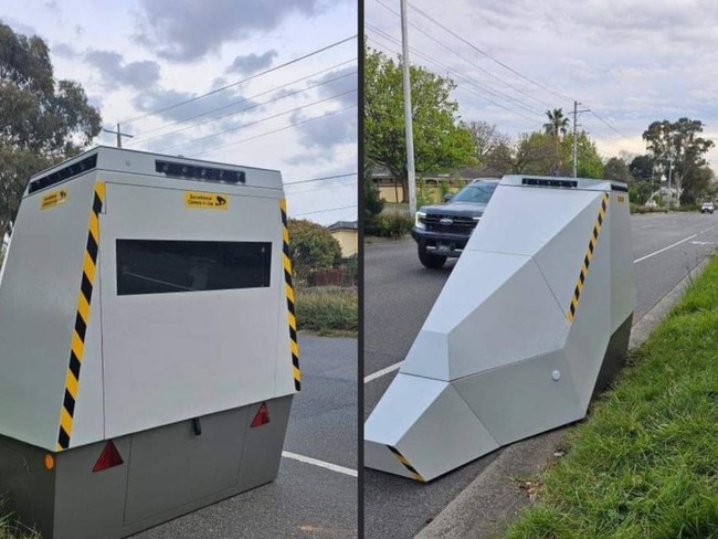 A bizarre, futuristic-looking device has appeared in suburban Croydon, leaving many locals puzzled as to its arrival and location. Picture: Reddit