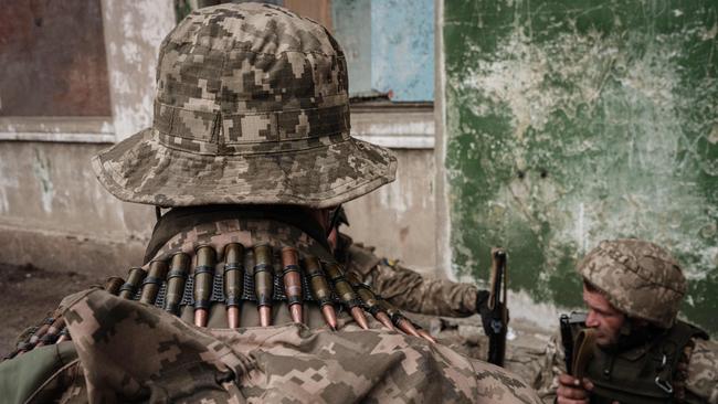 Ukrainian soldiers near Kramatorsk. Picture: AFP