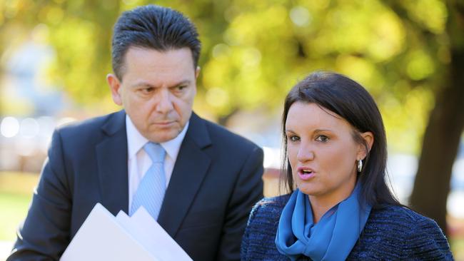 Independent senators Jacqui Lambie and Nick Xenophon want more money set aside for war veterans. Picture: Richard Jupe