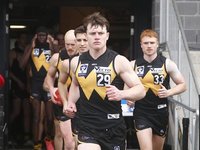 Dom Brew leads Werribee out.