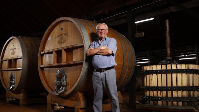 Bruce Tyrrell, of Tyrrell's Wines, pictured at his winery in Pokolbin. Picture: Jonathan Ng