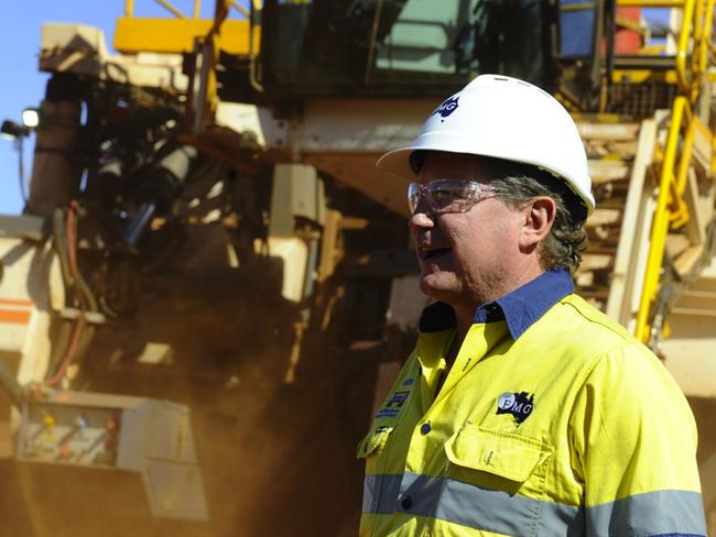 Fortescue chairman Andrew Forrest at the Fortescue Cloudbreak iron ore mine in the Pilbara, West Australia, Saturday, Aug. 17, 2013. (AAP Image/Alan Porritt) NO ARCHIVING