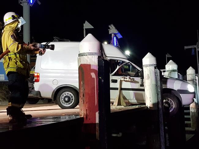 A man has sustained a broken right ankle after his minivan almost rolled off Huskisson wharf overnight. Emergency services were called to Currembene Street about 10.15pm (Saturday 2 May 2020), after a white Holden Combo minivan rolled onto the wharf and had its front wheels hanging off the edge. Officers attached to South Coast Police District have been told the 45-year-old male driver had parked the minivan about 10m from the wharf, and had briefly left the vehicle, when it began rolling forward. As the man tried to get back into the driver’s seat his lower right leg was crushed when the van became wedged between posts at the end of the wharf. A 42-year-old woman, in the front passenger seat, was not injured.