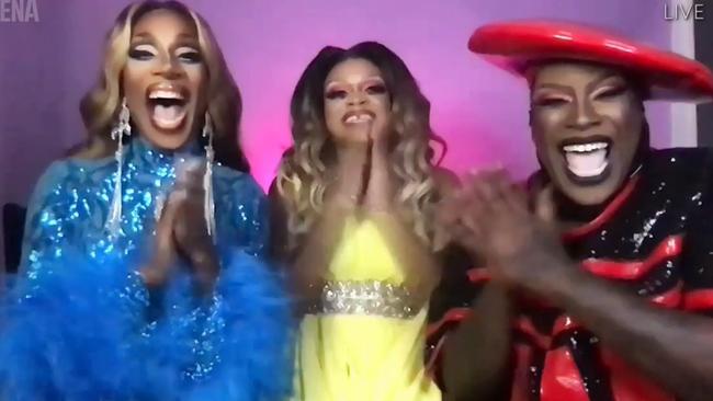 Drag Race stars Jaida Essence Hall, Heidi in Closet and Widow Von Du. Picture: Foxtel