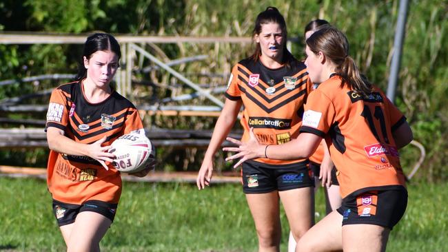 The Herbert River Crushers Women’s team drew 20-20 with Townsville Brothers in a hard-fought contest in Ingham on Saturday. Picture: Cameron Bates