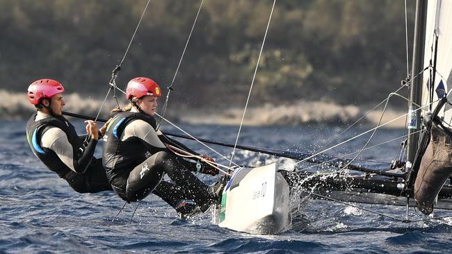 Brin Liddell and Rhiannan Brown at the Nacra Europeans Picture: Salvatore Lopez.