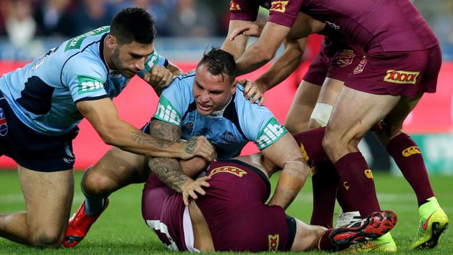 Anthony Watmough tackle on Nate Myles which was put on report. Picture Gregg Porteous