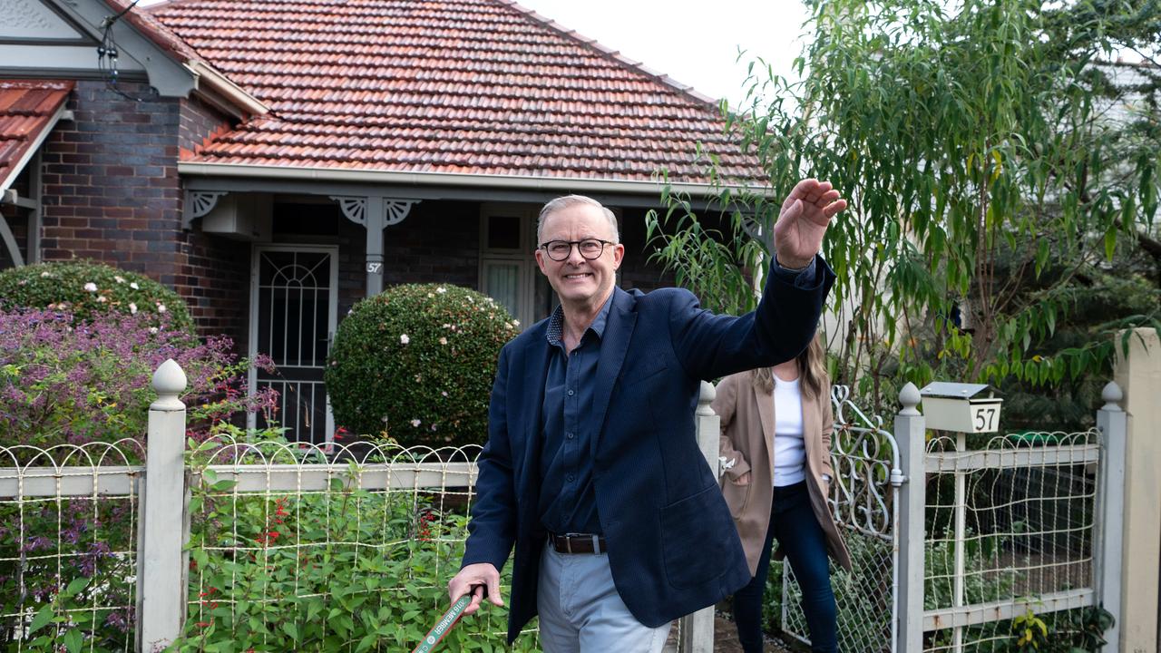 Mr Albanese outside of his Marrickville home on Sunday. Picture: NCA NewsWire / Flavio Brancaleone