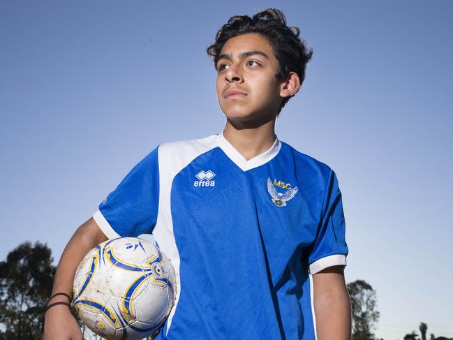 Liverpool Leader - Carlos Higa (13 years old, pictured) plays soccer for Moorebank Sports and is this weeks Junior Sports Star / JSS. Photographs taken at Moorebank Sporties, Heathcote Road, Hammondville NSW Australia