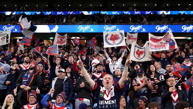 Roosters fans enjoying the new stadium.