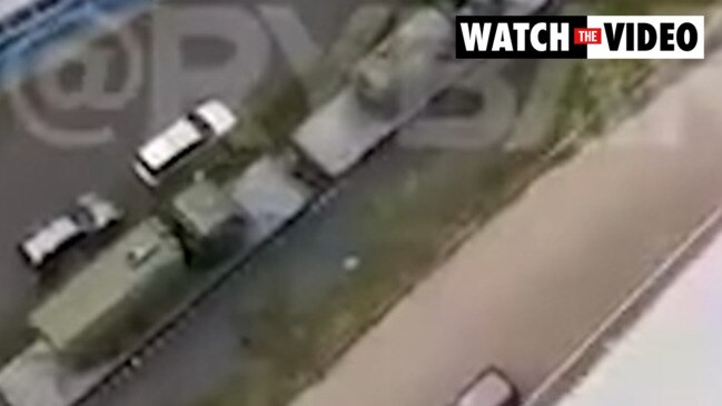 Russian nuclear military train is seen on the move