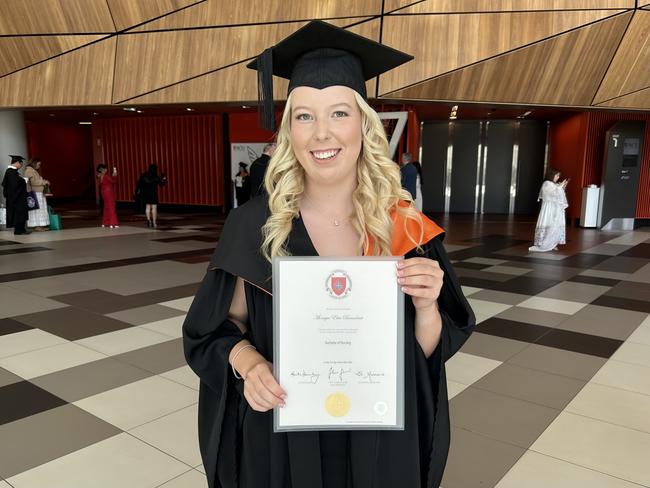 Monique Brandrick graduates from Australian Catholic University with a Bachelor of Nursing on April 16, 2024. Picture: Brittany Busch