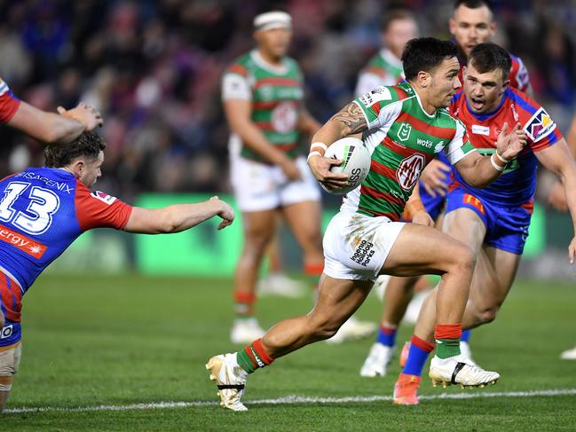 Kodi Nikorima starred in South Sydney's win over Newcastle on Friday night. Credit: NRL Images.