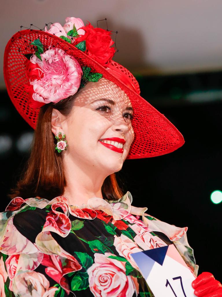 Gina Cassimatis in Fashions on the Field at Bridge Toyota Ladies Day. Picture: GLENN CAMPBELL