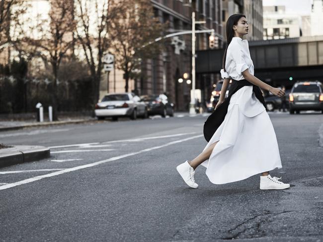 Gale wears G-Star RAW shirt, MLM skirt. Picture: Max Papendieck