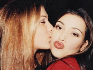 Kim Kardashian recreated a photo from her teenage years with best friend Allison Statter. Picture: Instagram