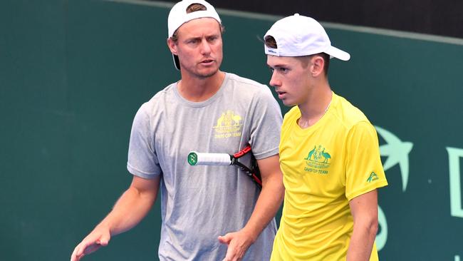 Lleyton Hewitt has brought Alex de Minaur on board to face Germany.