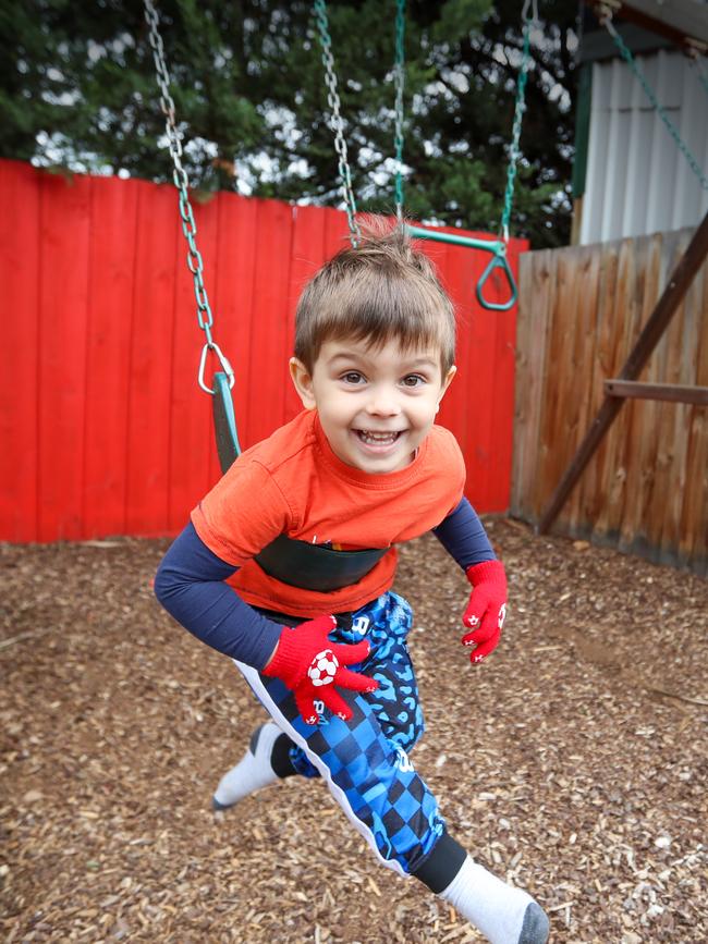 Orlando Gulizia is a cheeky three-year-old. Picture: Alex Coppel