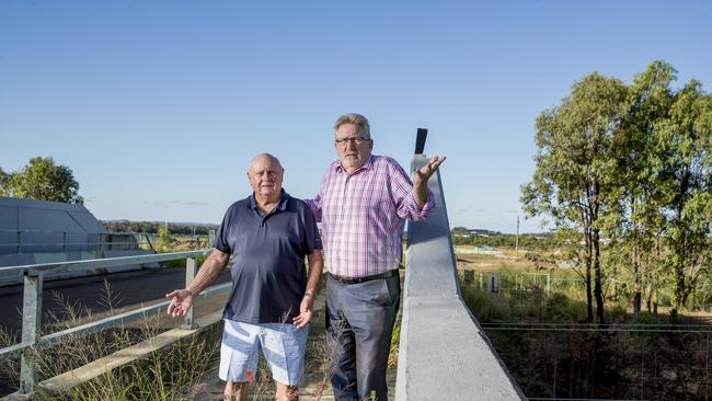 Developer Norm Rix and State Member for Coomera, Michael Crandon. Picture: Jerad Williams