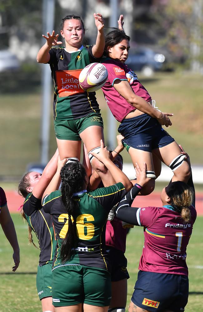 Queensland Premier Women's rugby action between UQ and Wests Saturday June 17, 2023. Picture, John Gass