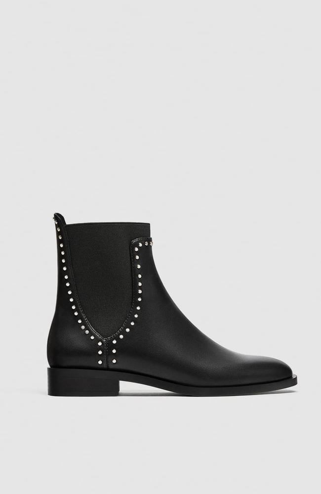 Flat ankle boots with studs, $69.95.