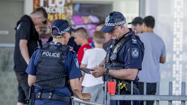 Police conducting Operation Romeo Luminous targeting anti-social or criminal behaviour across public transport areas. Picture: Jerad Williams