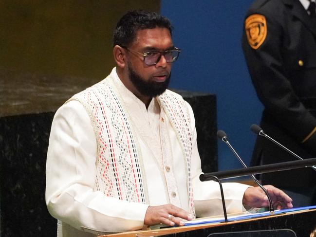 Guyana President Mohamed Irfaan Ali addresses the 78th United Nations General Assembly at UN headquarters in New York City on September 20. Picture: Bryan R. Smith / AFP