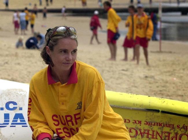 Manly lifesaver Ruth Kelly pictured in 2003 at Manly beach. Pic Frank Violi.