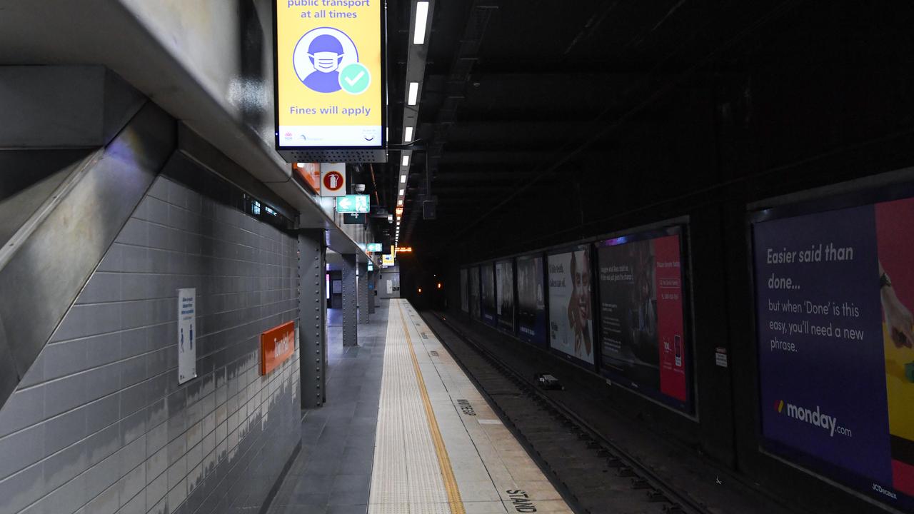 Platforms at Town Hall Station were empty on Tuesday morning.