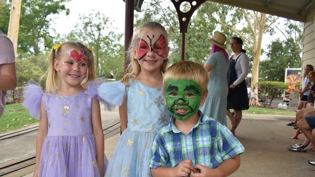 Madilyn, Ava and Kingston at the Great Australian Bites Australia Day event 2023. Picture: Chloe Cufflin.