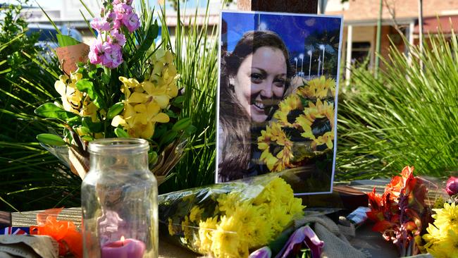 Tributes left for former Loxton resident Kirsty Boden just after news broke of her death in the London Bridge terror attack. Picture: Bianca De Marchi