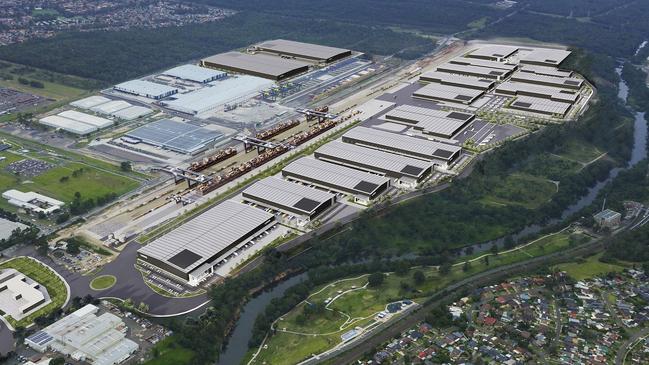 An artist’s impression of Moorebank Logistics Park in Sydney, AustralianSuper’s latest and biggest ever property investment.