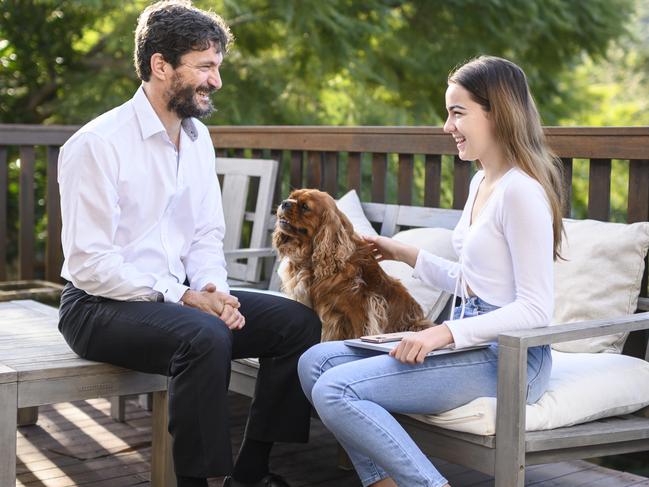 Study co-author Professor Joseph Ciarrochi admits with struggling with his other teen daughter Grace’s use of tech devices. Picture: Darren Leigh Roberts