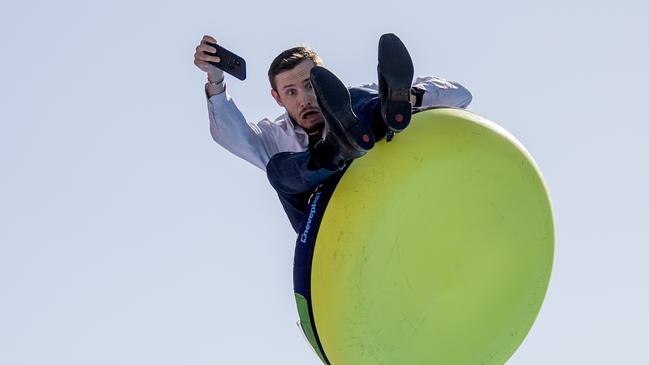 2018: Gold Coast Bulletin journalist Andrew Potts checked out the Gold Coast Snow Park in Surfers Paradise. Picture: Jerad Williams