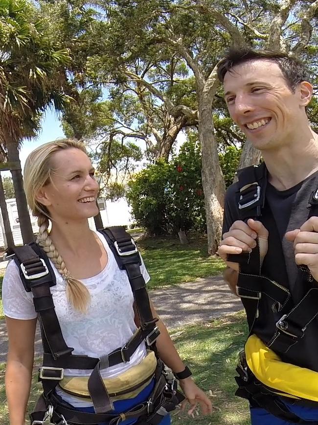 Jumping out of a plane is a bit of an extreme way to escape a date.