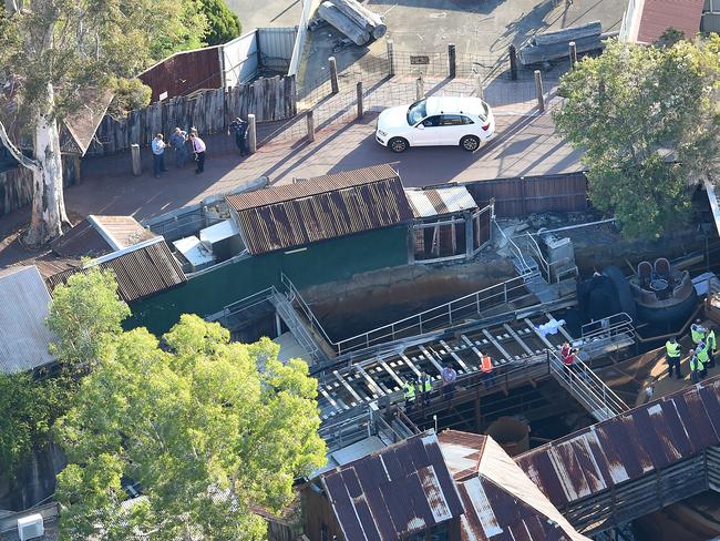 Queensland Emergency personnel work at the site where four people died on Tuesday afternoon. Picture: AAP Image/Dan Peled