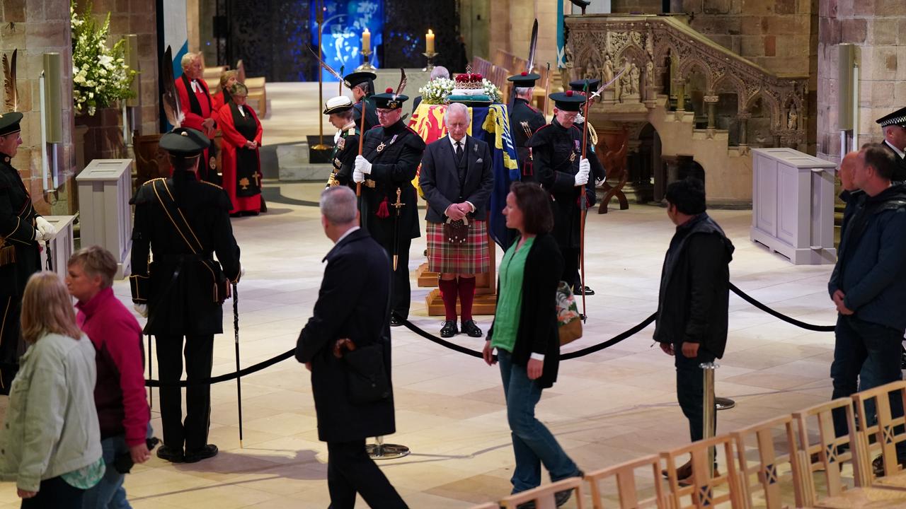 Silence filled the building as mourners filed past. Picture: Jane Barlow - WPA Pool/Getty