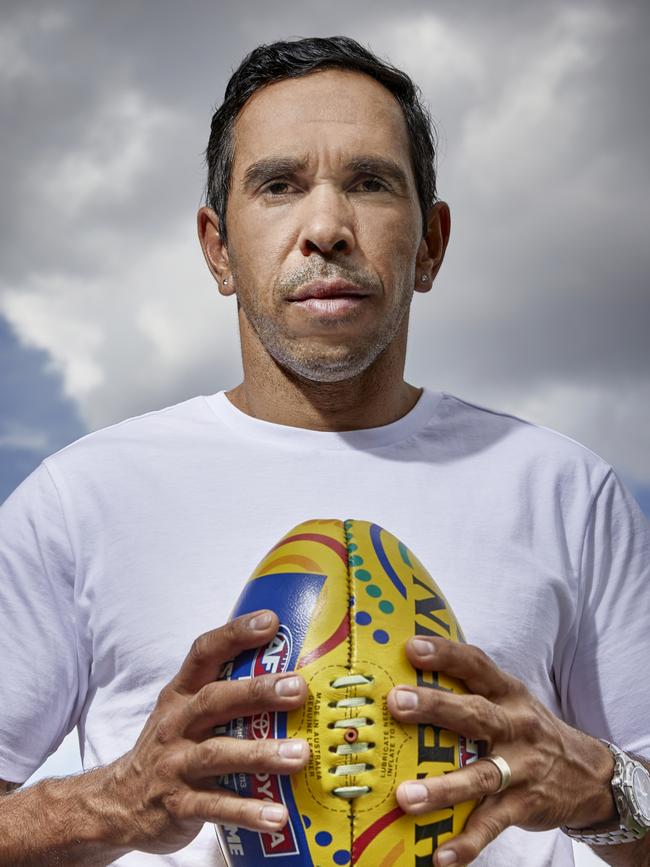 AFL footballer and voice supporter Eddie Betts says the voice is a big idea, but not complicated. Picture: Lawrence Furzey