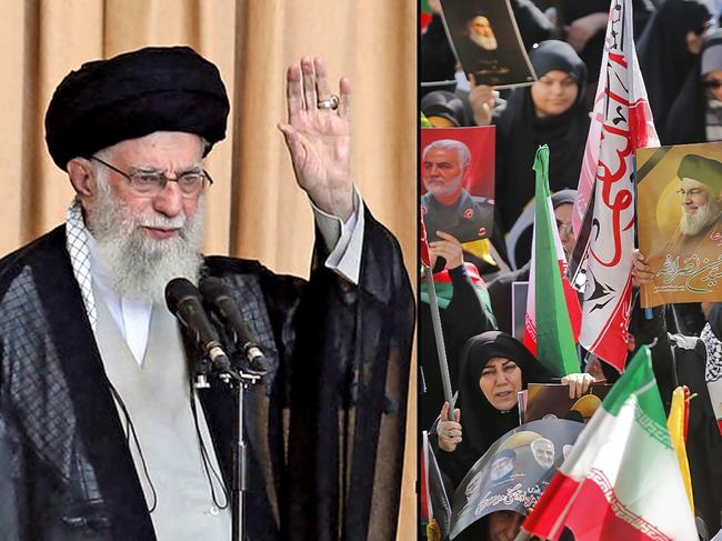 Ayatollah Ali Khamenei is in mourning for Hassan Nasrallah but on at least two nights since the killing he has had to go into hiding. Picture montage: The Times